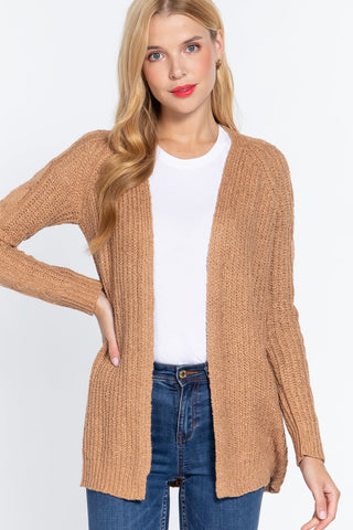 Long Slv Open Front Sweater Cardigan Look Up Deals