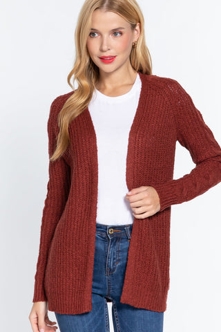 Long Slv Open Front Sweater Cardigan Look Up Deals