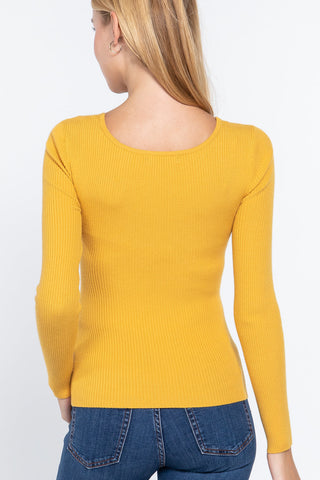 Long Slv V-neck Knotted Sweater Look Up Deals