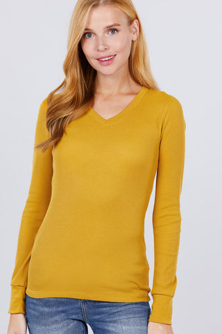 Long Slv V-neck Thermal Top Look Up Deals