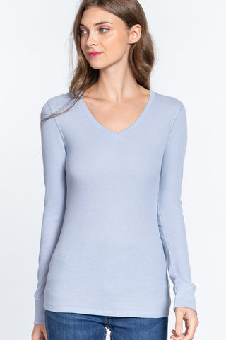 Long Slv V-neck Thermal Top Look Up Deals