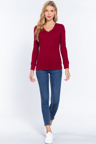 Long Slv V-neck Thermal Top Look Up Deals