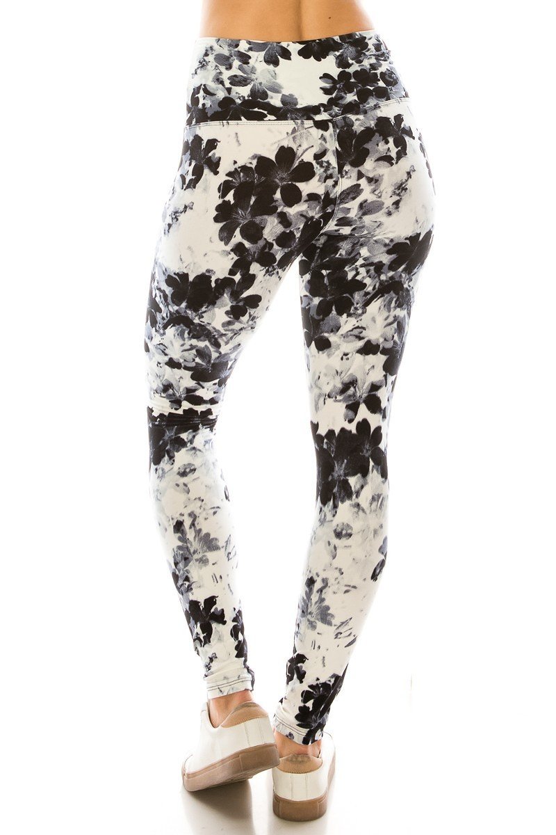 Long Yoga Style Banded Lined Multi Printed Knit Legging With High Waist Look Up Deals