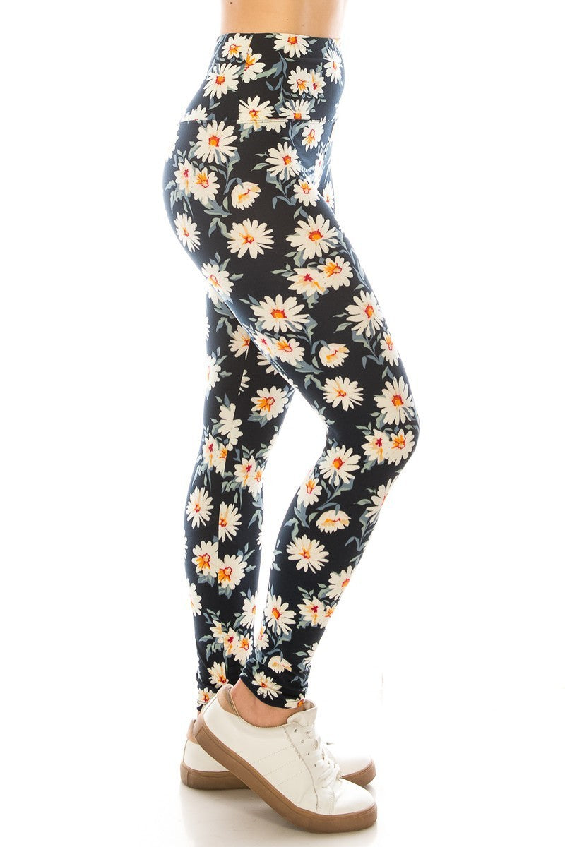 Long Yoga Style Banded Lined Multi Printed Knit Legging With High Waist Look Up Deals