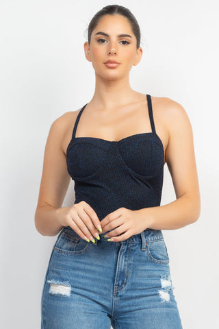 Lurex Sweetheart Cami Bodysuit Look Up Deals