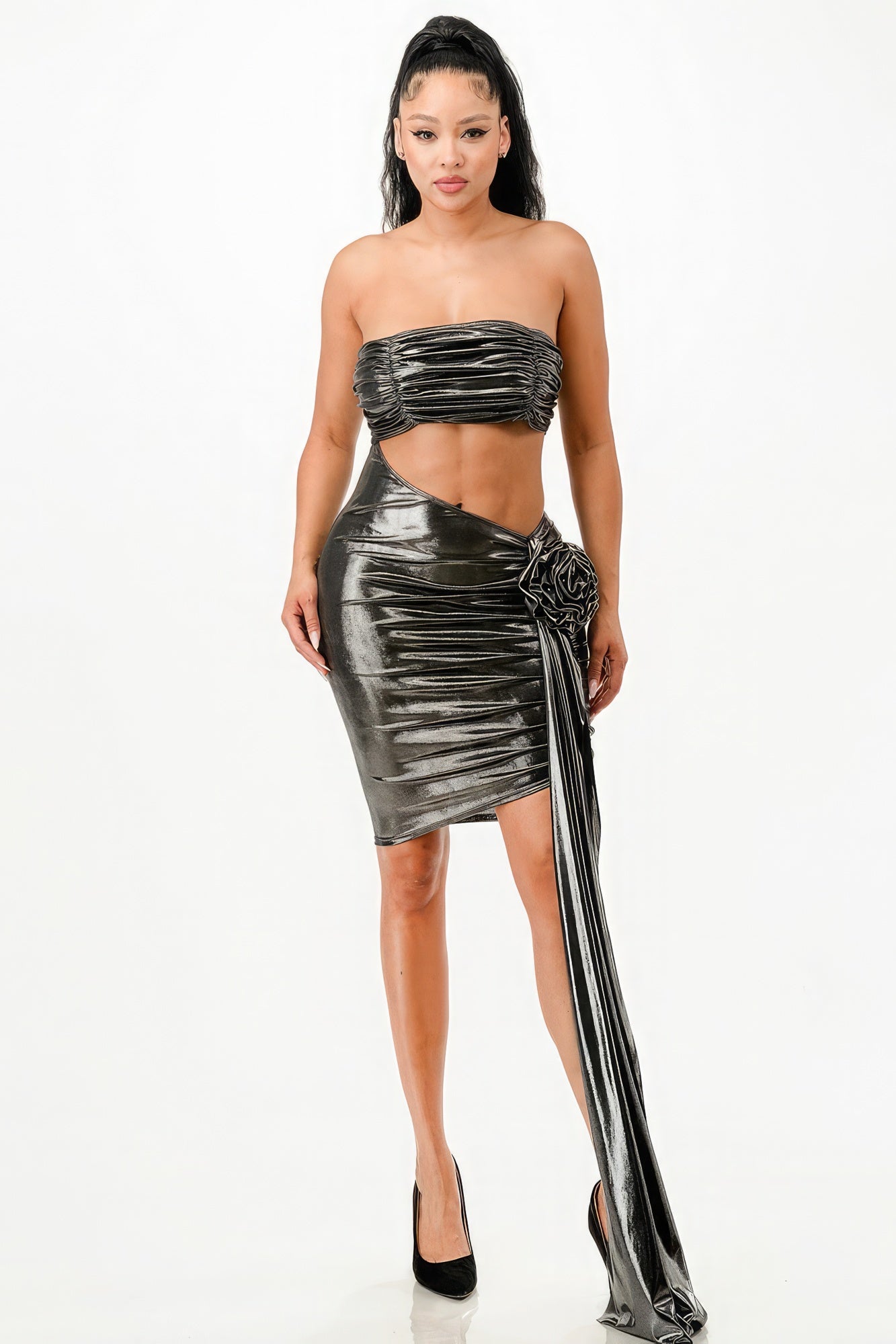 Metallic Sexy Dress Look Up Deals