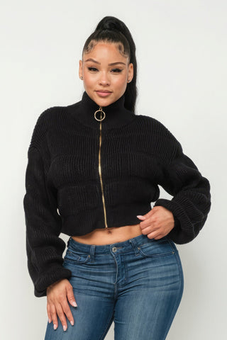 Michelin Sweater Top W/ Front Zipper Look Up Deals