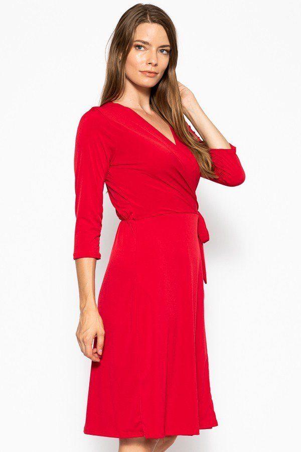 Midi 3/4 Sleeve Dress Look Up Deals