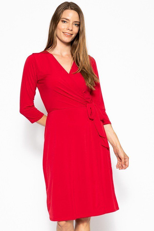 Midi 3/4 Sleeve Dress Look Up Deals