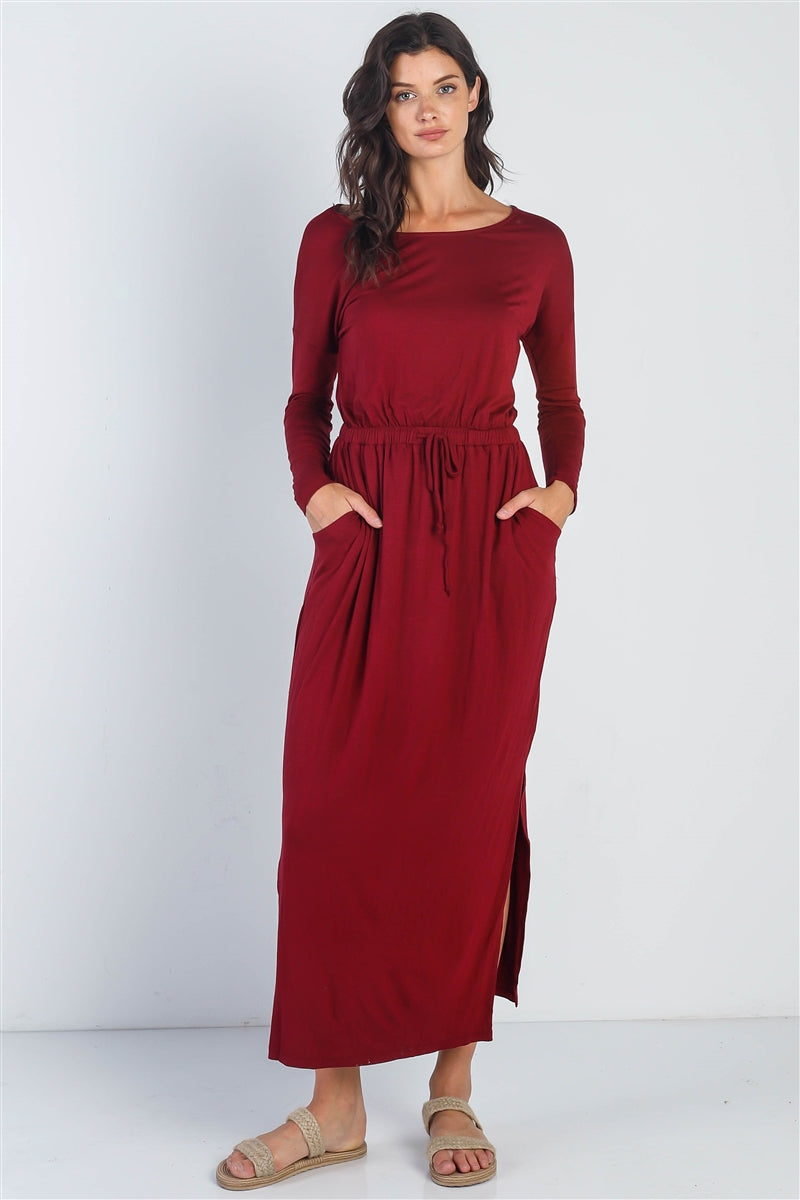 Midi Sleeve Basic Maxi Dress Look Up Deals