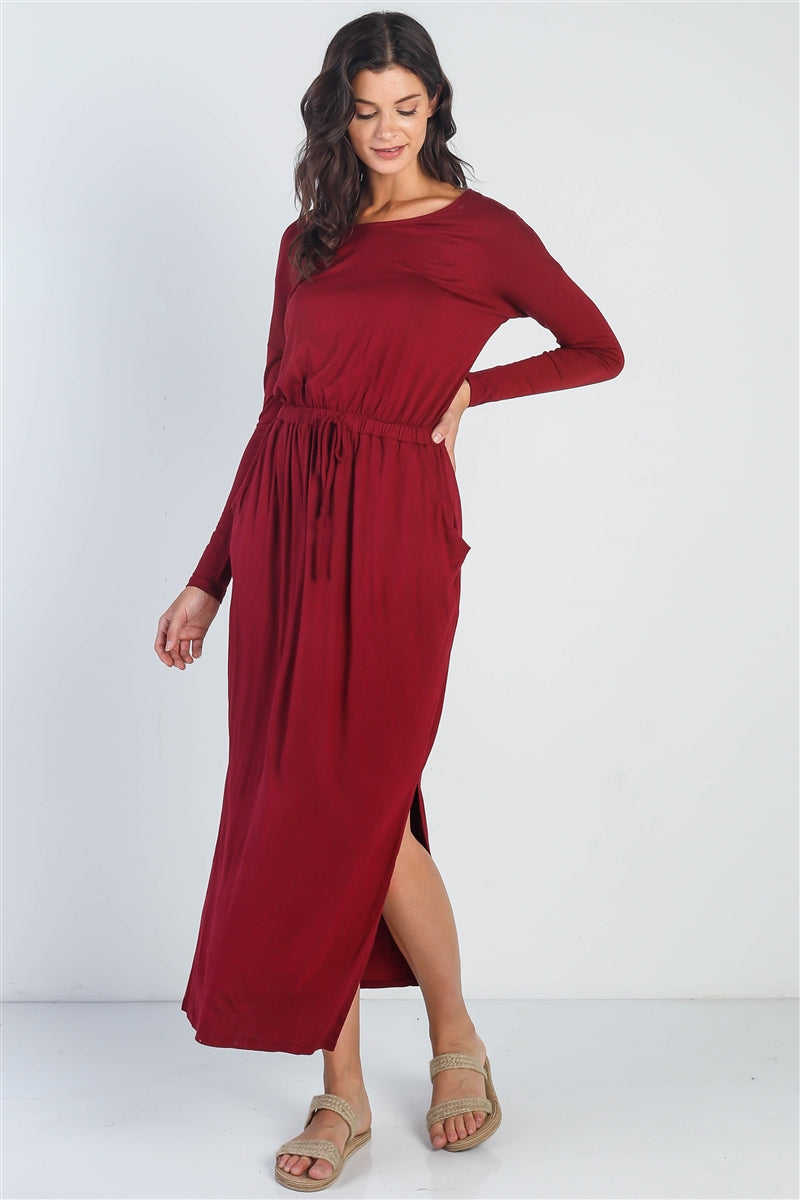 Midi Sleeve Basic Maxi Dress Look Up Deals