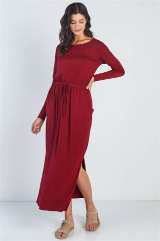 Midi Sleeve Basic Maxi Dress Look Up Deals