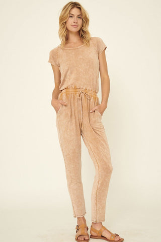 Mineral Washed Finish Knit Jumpsuit Look Up Deals