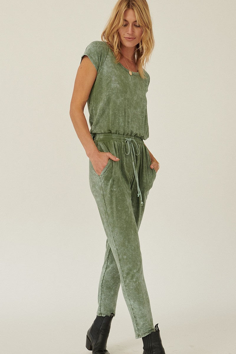 Mineral Washed Finish Knit Jumpsuit Look Up Deals