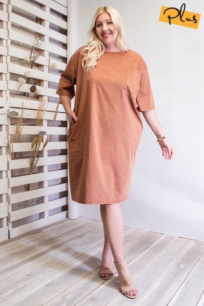 Mineral Washed Loose Fit Dress Look Up Deals