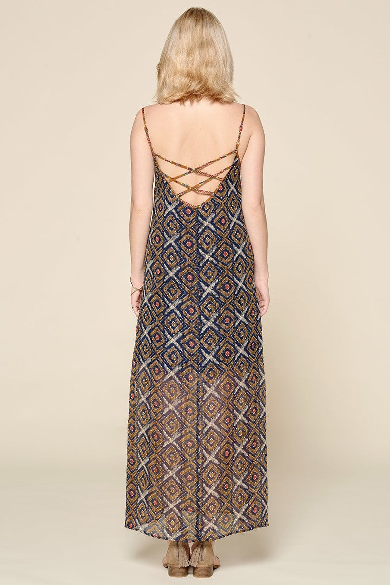 Mixed Printed Chiffon Maxi Slip Dress Look Up Deals