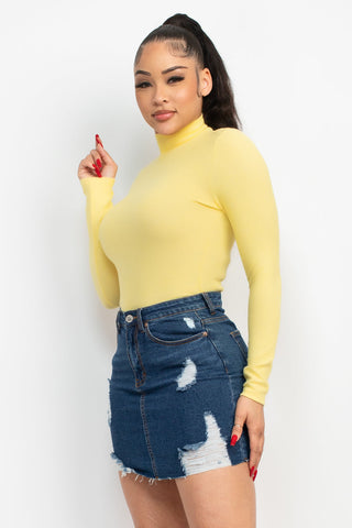 Mock Neck Long Sleeve Top Look Up Deals