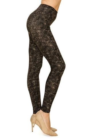 Multi Print, Full Length, High Waisted Leggings In A Fitted Style With An Elastic Waistband Look Up Deals