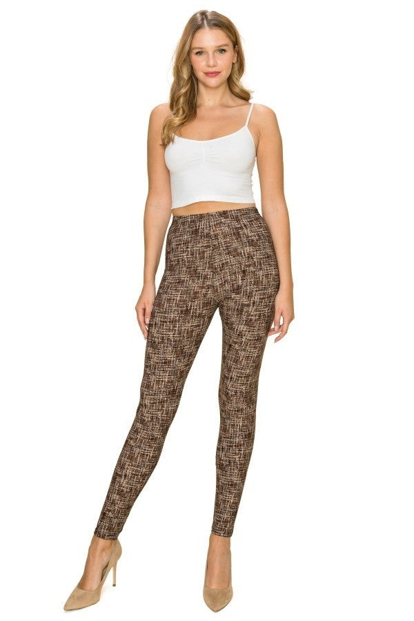 Multi Print, Full Length, High Waisted Leggings In A Fitted Style With An Elastic Waistband Look Up Deals