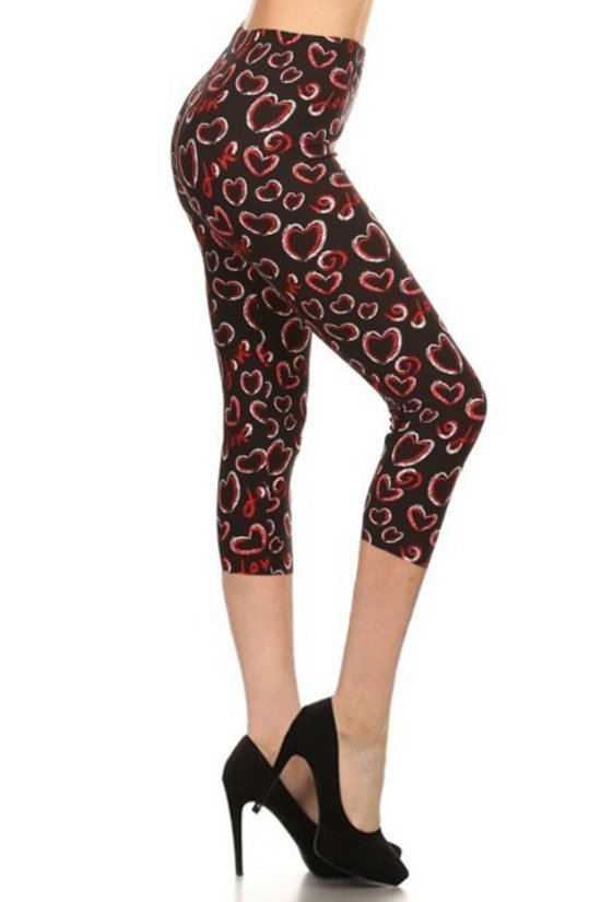 Multi-color Print, Cropped Capri Leggings In A Fitted Style With A Banded High Waist Look Up Deals