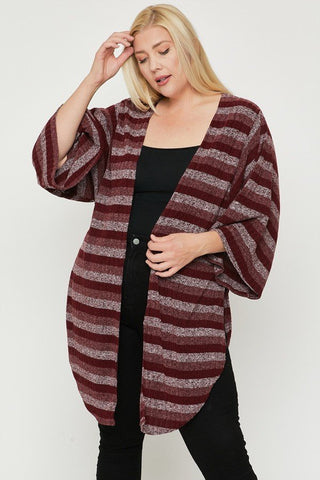 Multi-color Striped Cardigan Look Up Deals