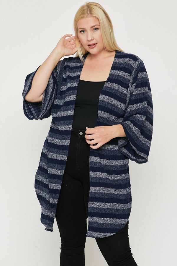 Multi-color Striped Cardigan Look Up Deals