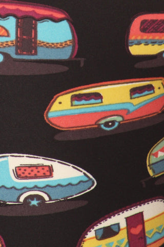 Multicolored Campers Printed, High Waisted Leggings In A Fit Style, With An Elastic Waistband Look Up Deals