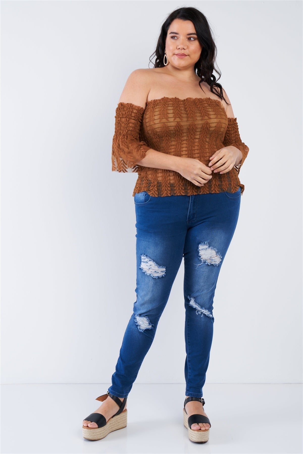 Off The Shoulder Plus Size Top Look Up Deals