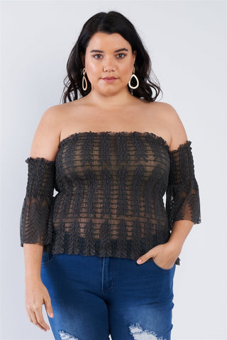 Off The Shoulder Plus Size Top Look Up Deals