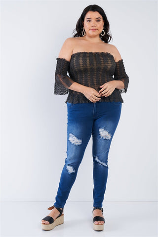 Off The Shoulder Plus Size Top Look Up Deals