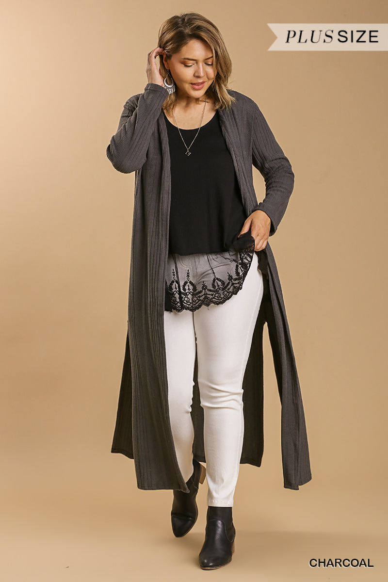 Open Front Long Body Cardigan Look Up Deals