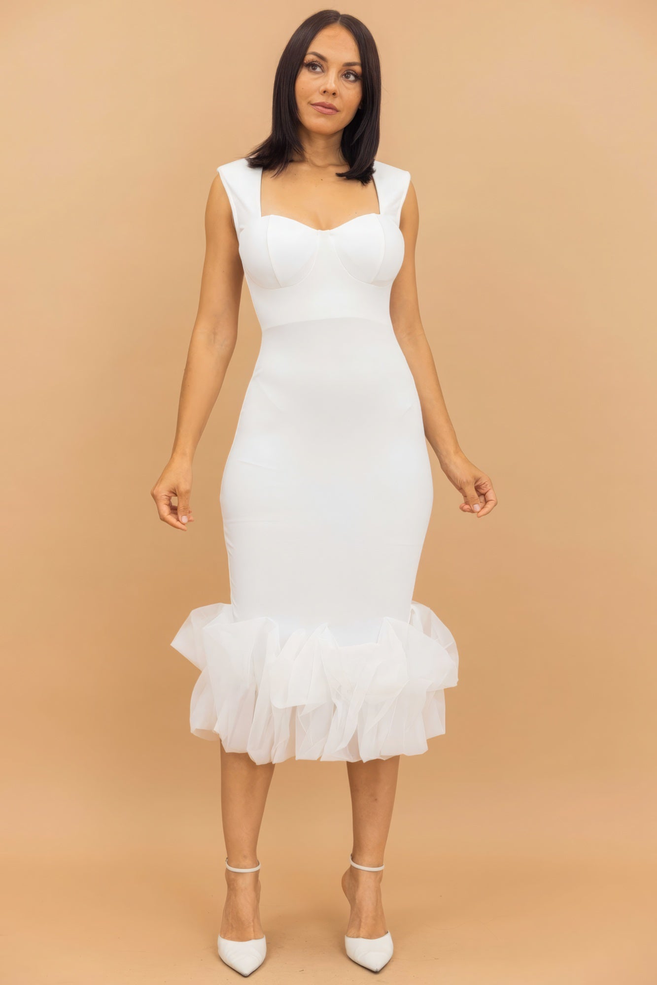 Organza Ruffle Detailed Fashion Dress Look Up Deals