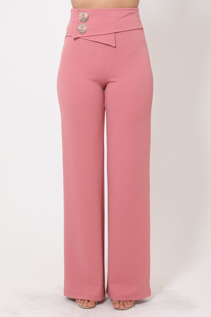 Oversized Button Front Detail Pants Look Up Deals