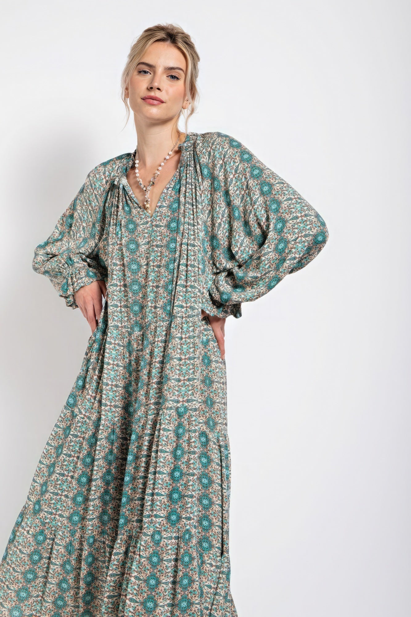 Paisley Printed Gauze Maxi Dress Look Up Deals