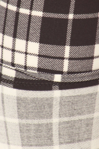 Plaid High Waisted Leggings In A Fitted Style, With An Elastic Waistband Look Up Deals