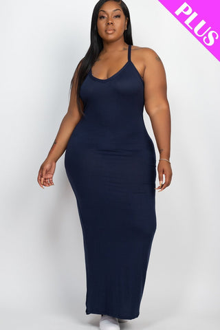 Plus Racer Back Maxi Dress Look Up Deals