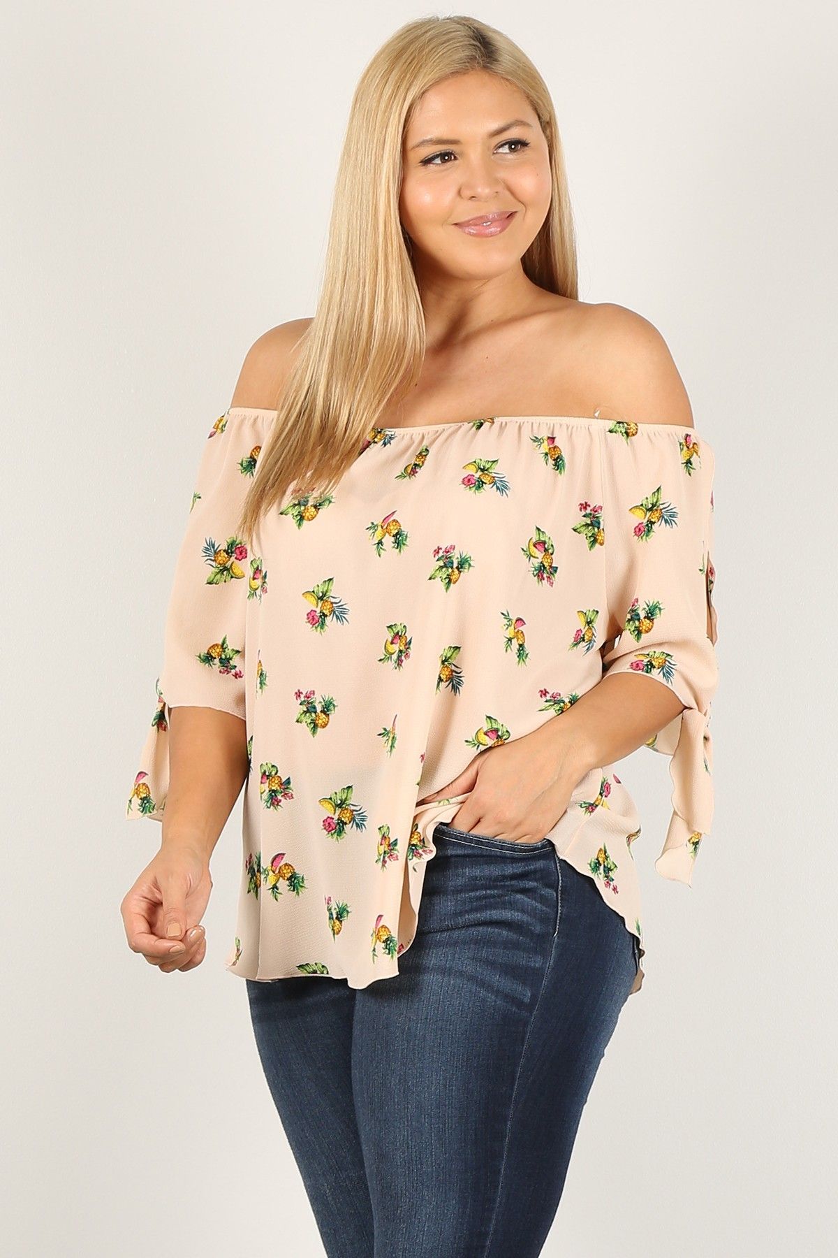 Plus Size Floral Print, Top Look Up Deals