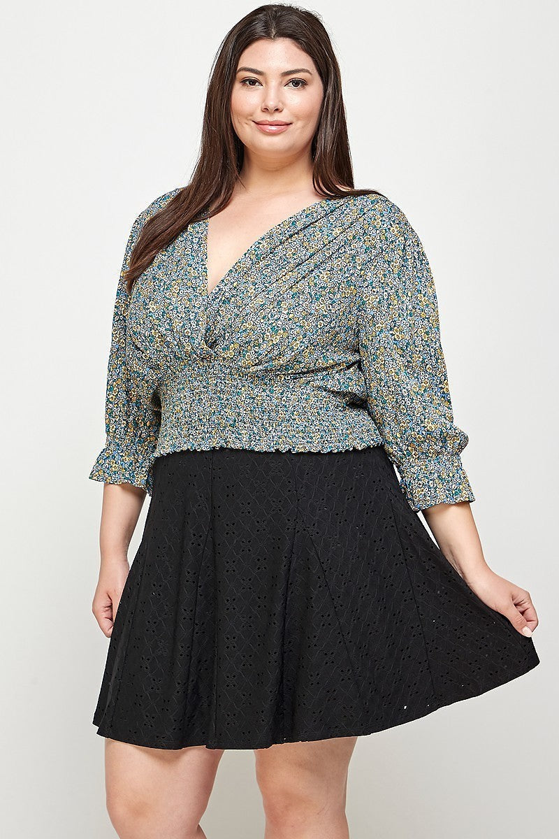 Plus Size, Knit Eyelet A-line Skirt Look Up Deals