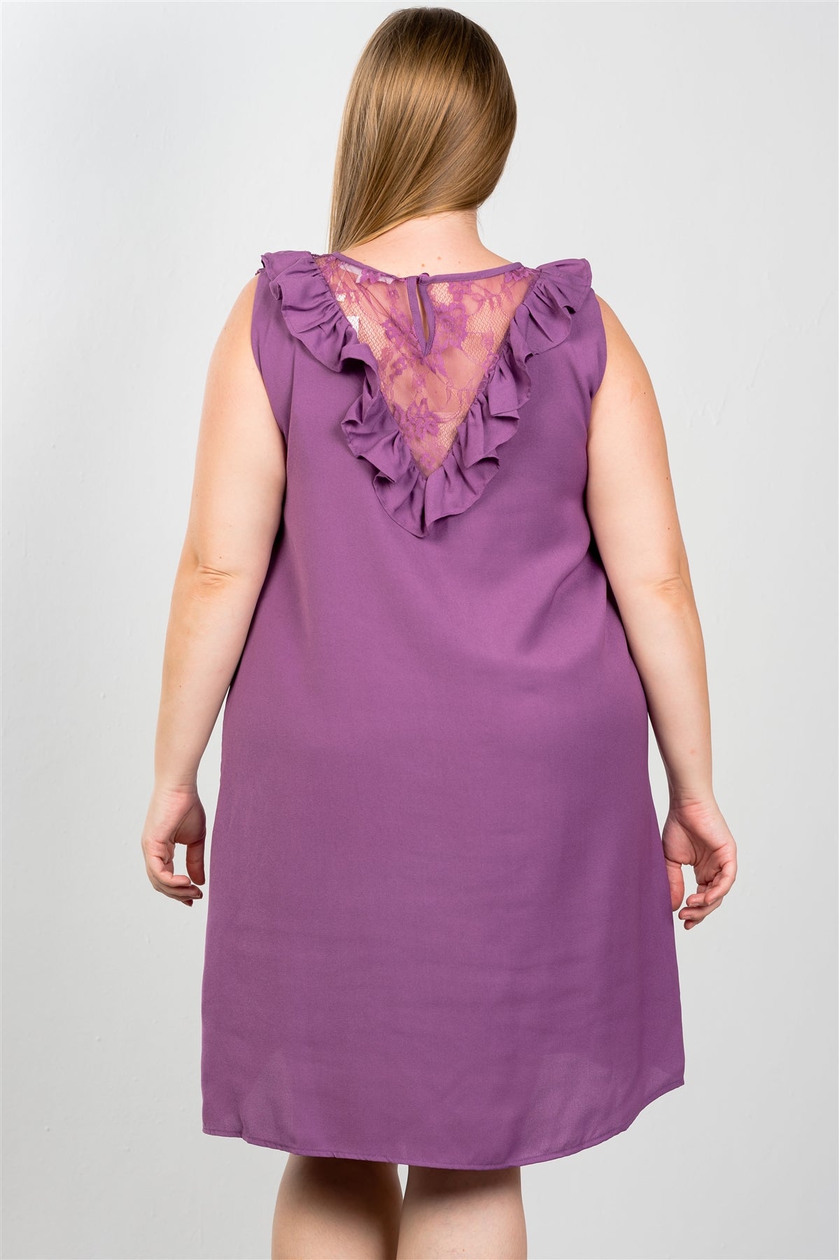 Plus Size Lace Insert Shift Midi Dress Look Up Deals