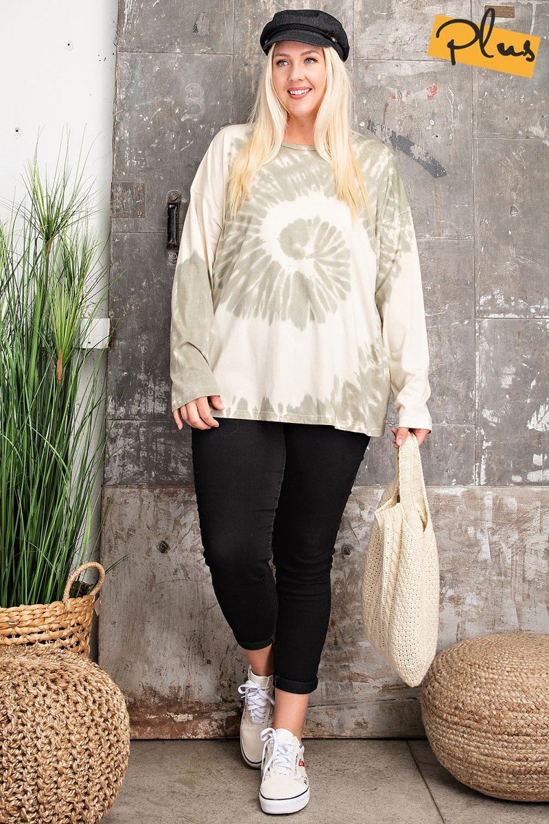 Plus Size Ls Special Washed Poly Rayon Knit Top Look Up Deals