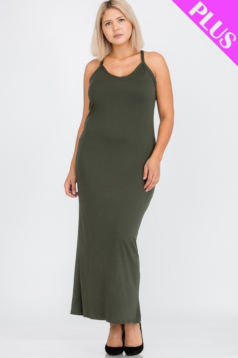 Plus Size Racer Back Maxi Dress Look Up Deals