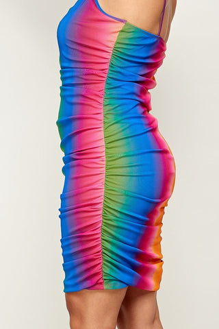 Plus Size Rainbow Ombre Print Cami Dress Look Up Deals