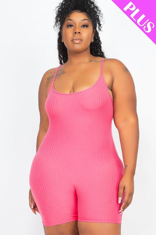 Plus Size Ribbed Bodycon Romper Look Up Deals