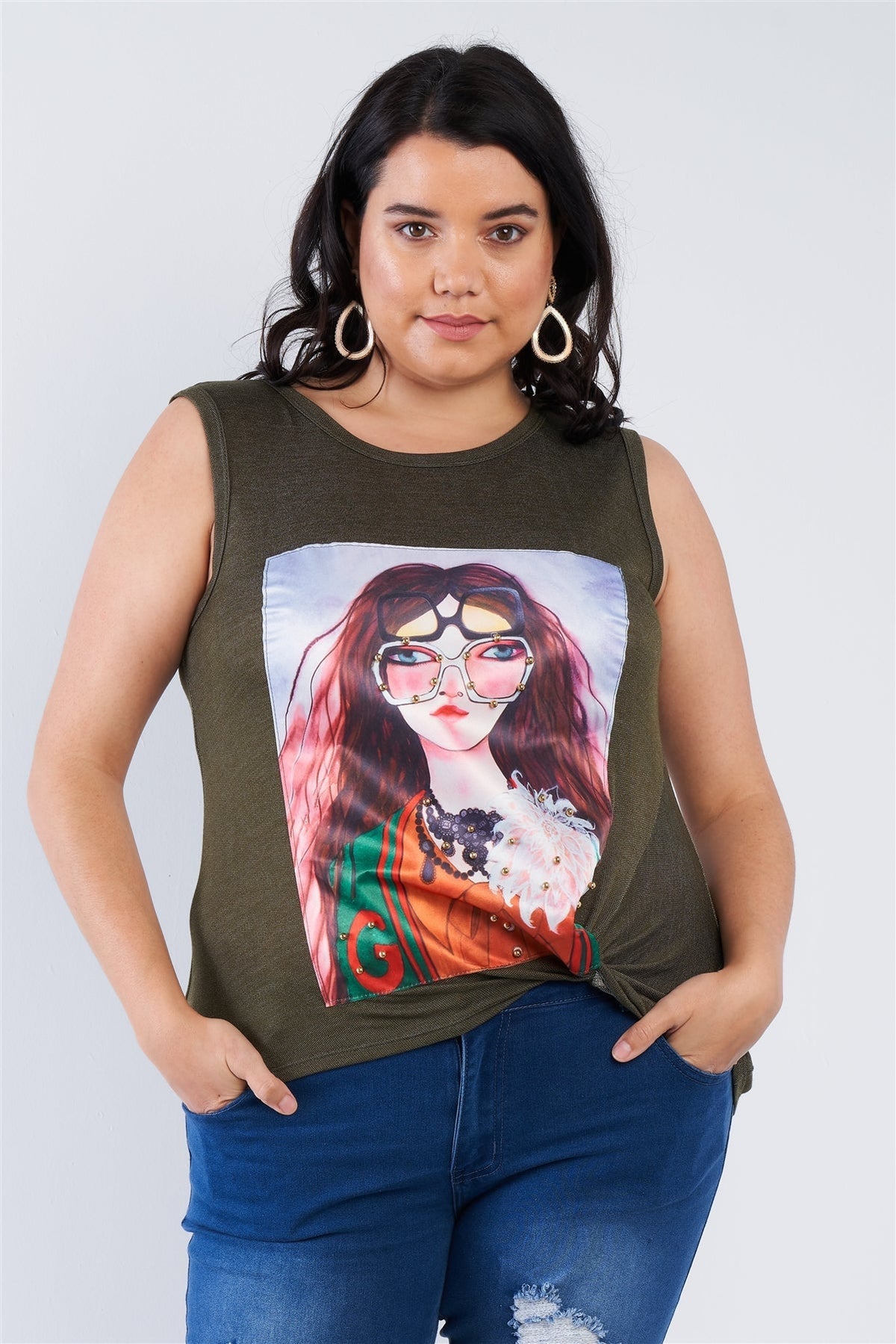 Plus Size Shady Girl Graphic Top Look Up Deals