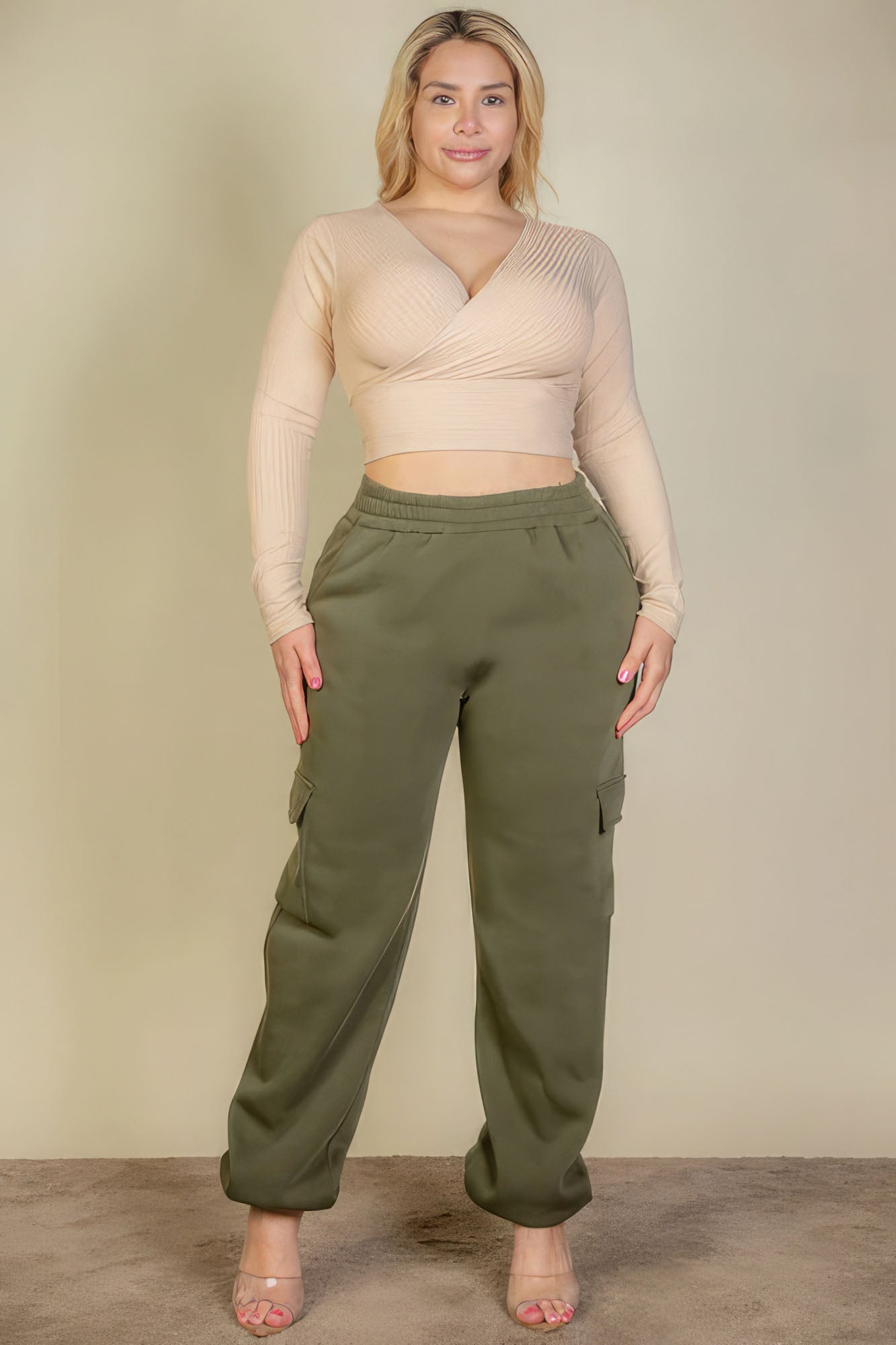 Plus Size Side Pocket Drawstring Waist Sweatpants Look Up Deals