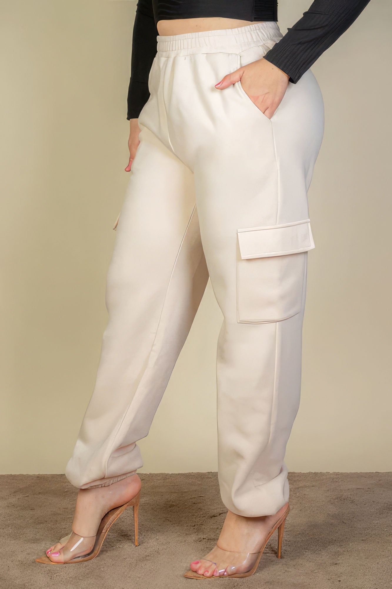 Plus Size Side Pocket Drawstring Waist Sweatpants Look Up Deals