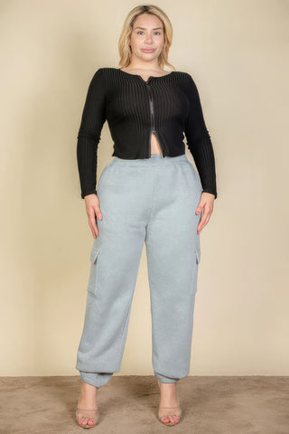 Plus Size Side Pocket Drawstring Waist Sweatpants Look Up Deals