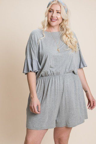 Plus Size Solid Rayon Modal Mini Romper Look Up Deals