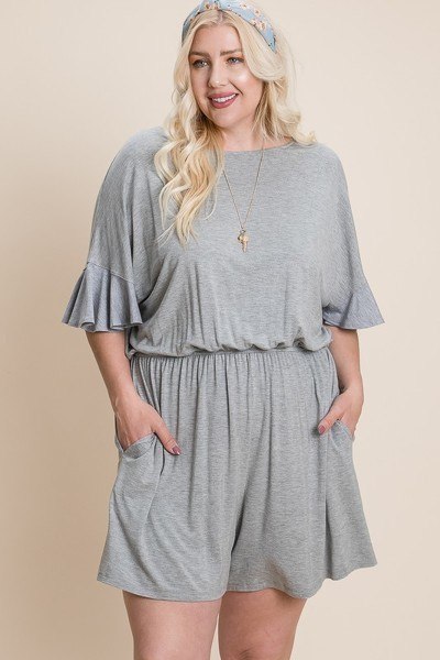 Plus Size Solid Rayon Modal Mini Romper Look Up Deals