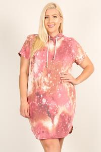 Plus Size Tie-dye Print Relaxed Fit Dress Look Up Deals